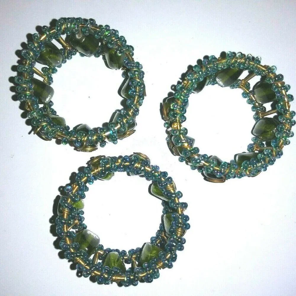3 Pier-1 Imports Moroccan Beaded Napkin rings
